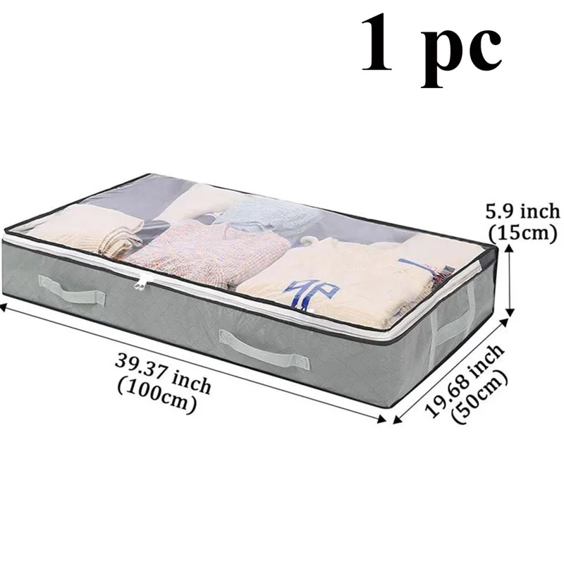 Dust proof storage box under the bed, reinforced handle storage bag, foldable cotton quilt bag, clothing storage box, dust-proof