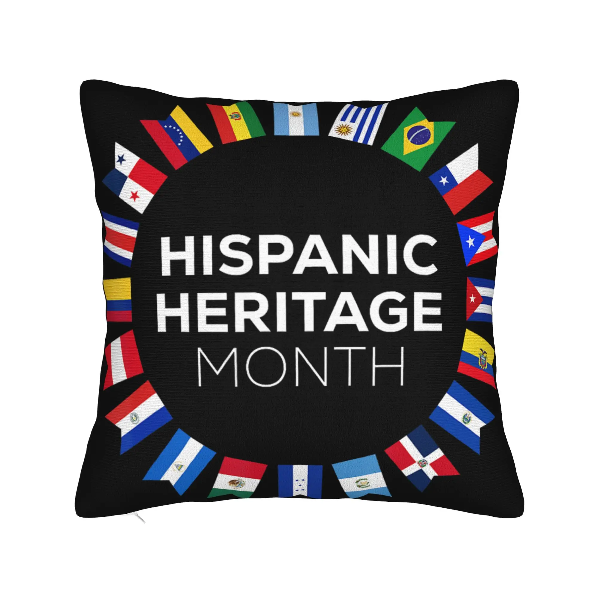 Pillow Cover Hispanic Heritage Month Country Flags Design  Cute Funny Pillow Case For Sofa Bedroom Home Decor Pillowcases