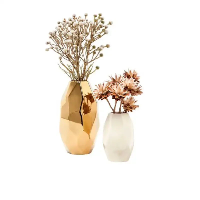 Gold Luxury High-end Style Vase Art Living Room Decorative Item Design Sense Creative Minimalist Vases O Vaso Home Decoration