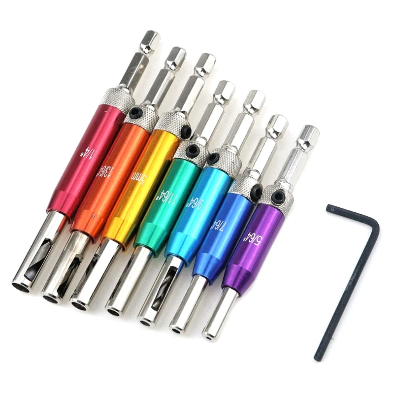 8Pcs Self-centering Hinge Drill Bit Set for Cabinets Door for Windows Woodworkin Dropship