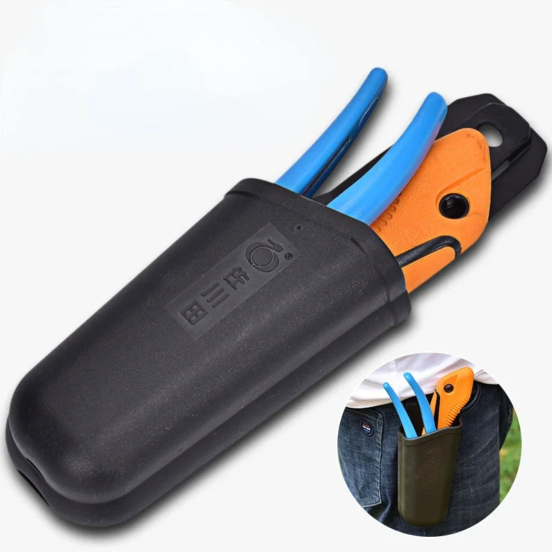 Poda com Bolsa de Cintura de Armazenamento Serra Tesoura Tampa Kit de Borracha Macia Uso Duplo
