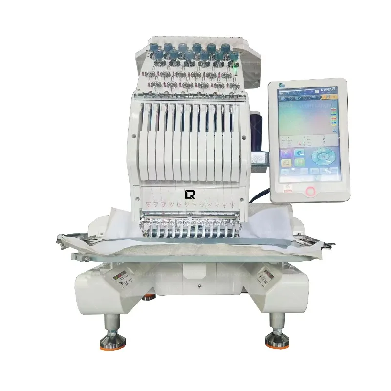 12 Needle Single Head Small Computer Embroidery Machine Suppliers Prices For Sale Computerized T-shirt Cap