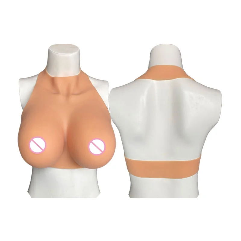Large Cup Silicone Breast Forms for Men Soft Plump Fake Boobs for Crossdressers Transgender Dragqueen Cosplay with Natural Shake