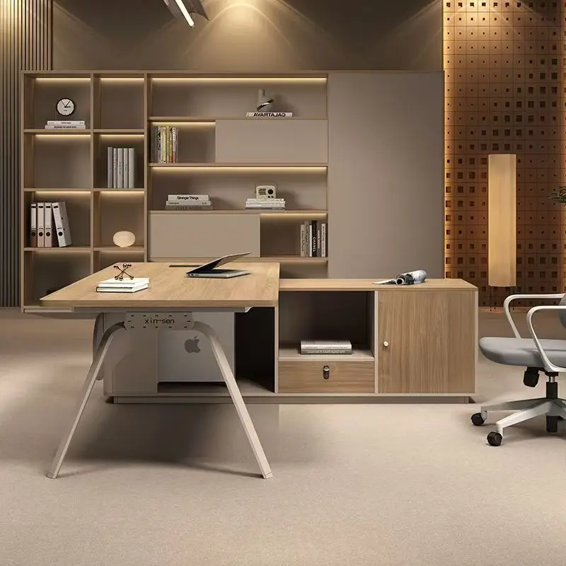 Simple modern boss office desk and chair combination single office furniture table large desk supervisor table manager table