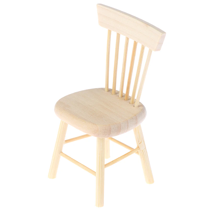 1/12 Dollhouse Miniature Furniture Wooden Chair High Chair Dollhouse Accessories