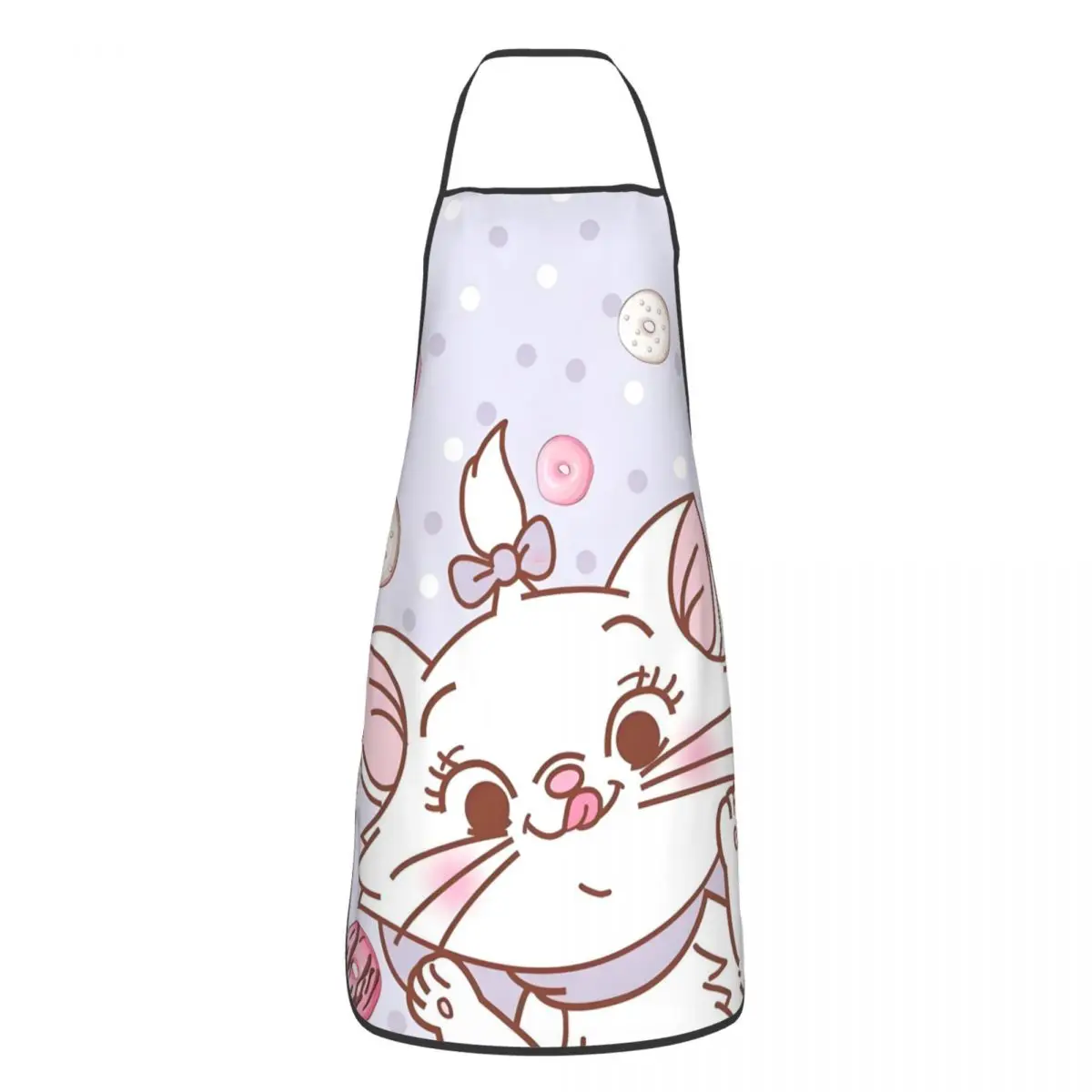 Babero personalizado divertido delantal de gatito Marie para hombres mujeres Unisex adulto Chef cocina Anime dibujos animados Tablier cocina hornear