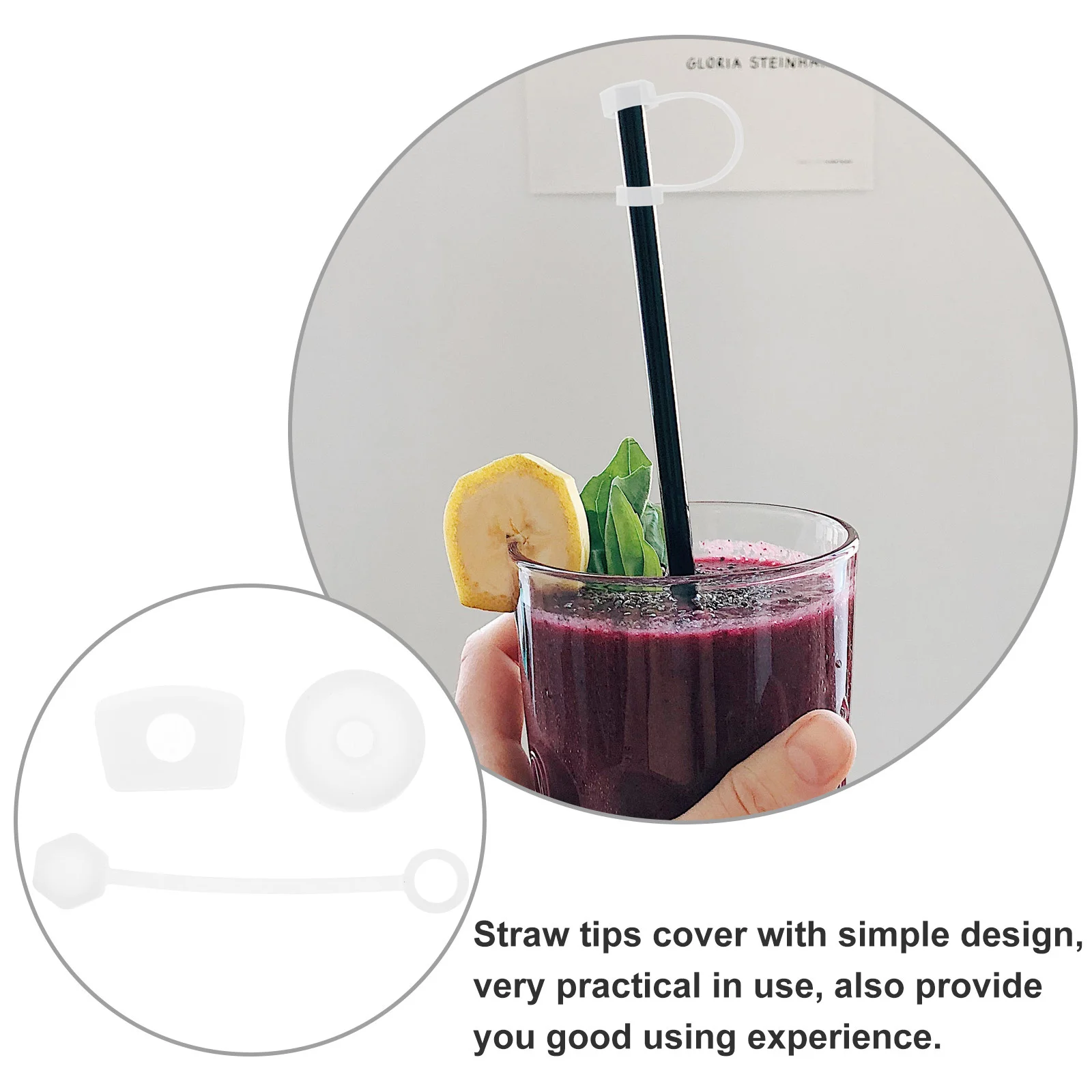 

2 Set Straw Cap Tumblers Silicone Stopper Spill Plug Sippy Cup Caps for Protectors Silica Gel Bottle Covers