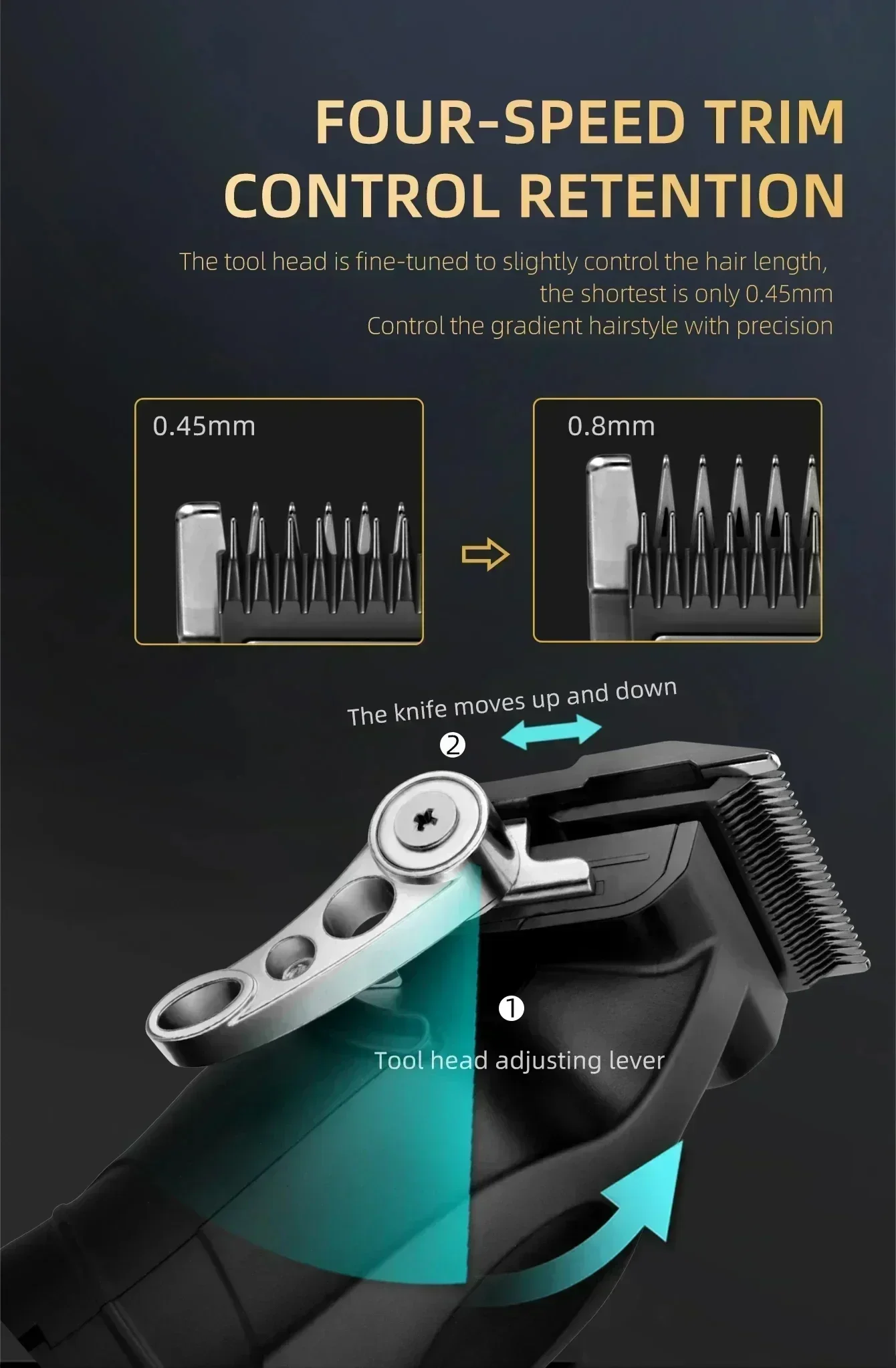 Kemei KM-2296 KM-2299 KM-T95 Professionelles Haarschneidemaschinen-Set oder Klingenrasierer, männliche Haarschneidemaschine, Trimmermaschine für Herren – Detail 4