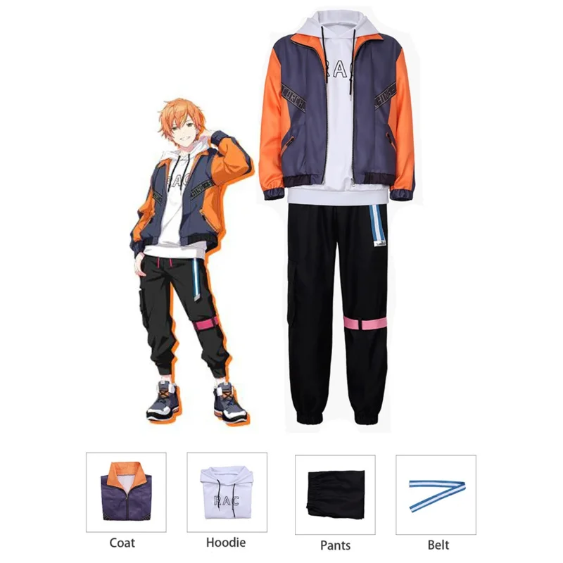 

Project Sekai Shinonome Akito Cosplay Costume Wig Suit Anime Cosplay 2024 New Party Halloween Sport Cos Uniform