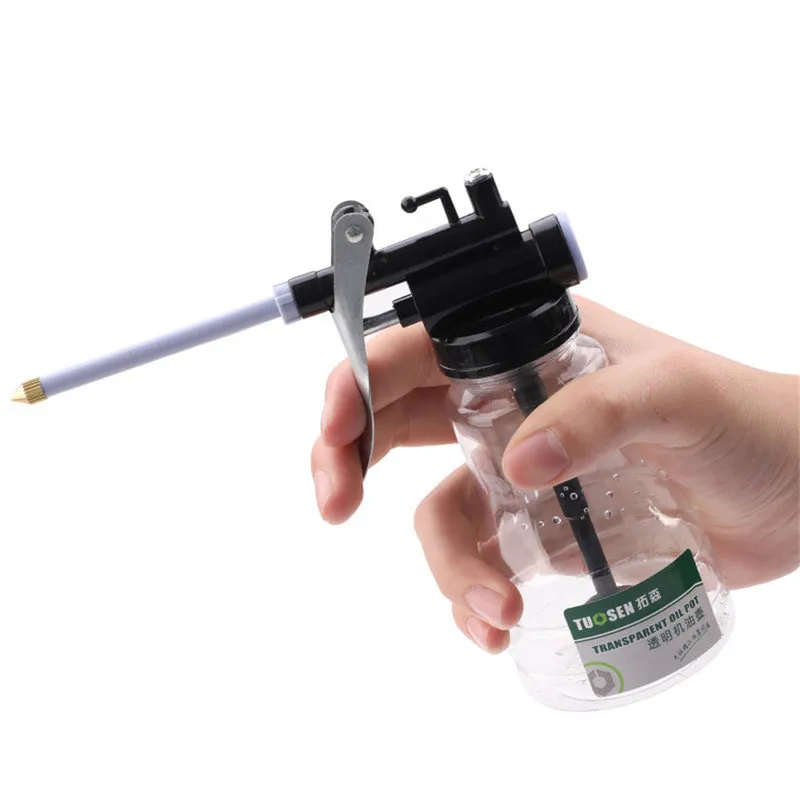 250ml Car Oiler for Greasing Transparent Oil Can Lubrication High Pressure Pump Oiler Lubricating Oil Plastic Machine Grease Gun