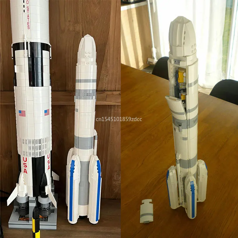 MOC Space Arianeal 6 ECA Rocket Model Building Block Kits 1:110 Scale Space Satellite Exploration Vehicle Bricks Toys Xmas Gifts