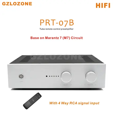 HIFI PRT-07B 튜브 원격 제어 프리앰프, 4 웨이 RCA 신호 입력 베이스, 마란츠 7 (M7) 회로 HIFI PRT-07B 튜브 원격 제어 프리앰프, 4 웨이 RCA 신호 입력 베이스, 마란츠 7 (M7) 회로