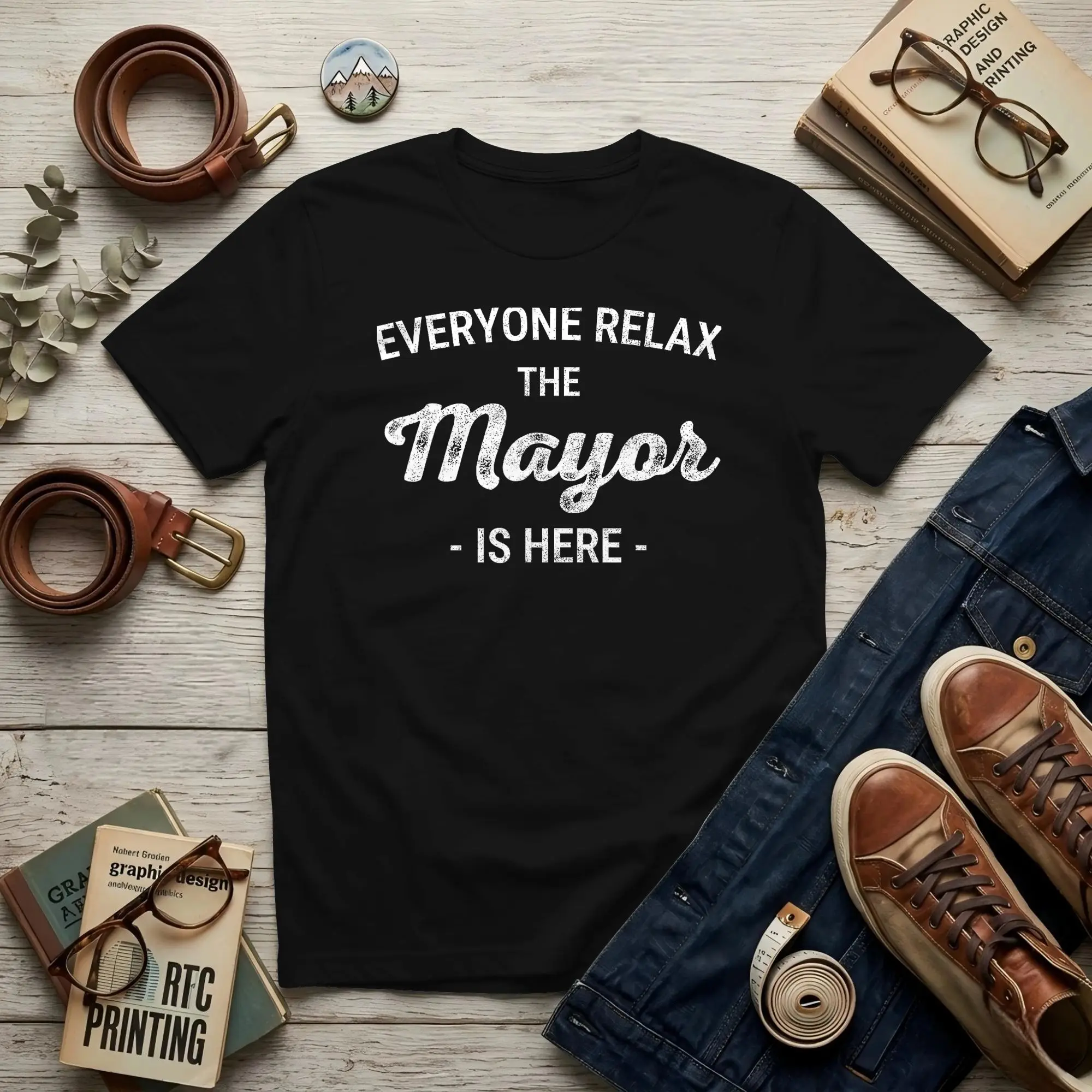 Funny Mayor Mayor Mayor Mayor T Mayor Retirement Mayor New J Men's T Shirt  Fashion  Crewneck Cotton New Arrival Clothes T-Shirt