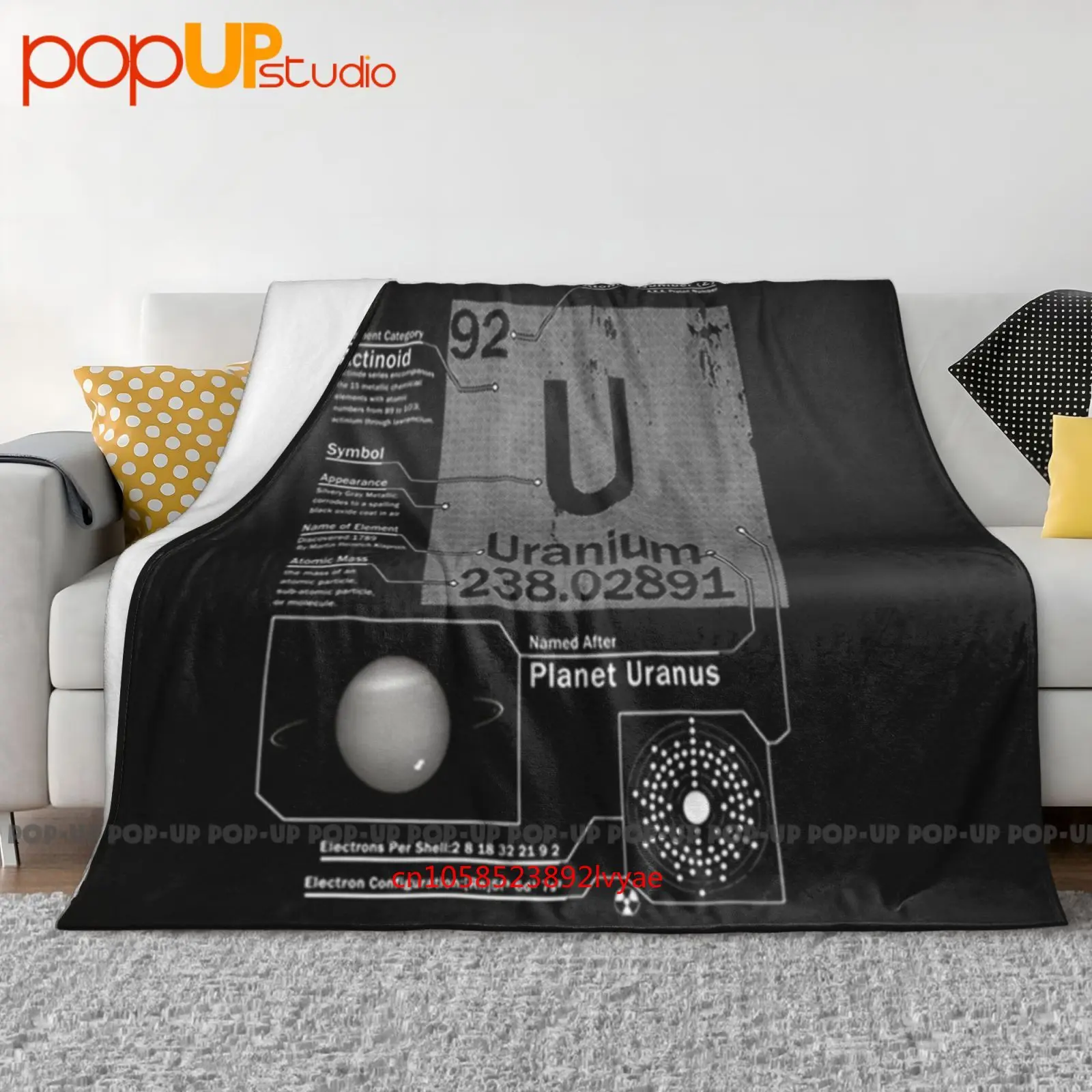 Uranium chimie Science tableau périodique couverture Ultra-douce couette hiver housse de canapé couvre-lit