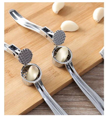 Penekan Bawang Putih dari Paduan Seng dan Stainless Steel, Alat Pemeras dan Penghancur Bawang Putih untuk Dapur