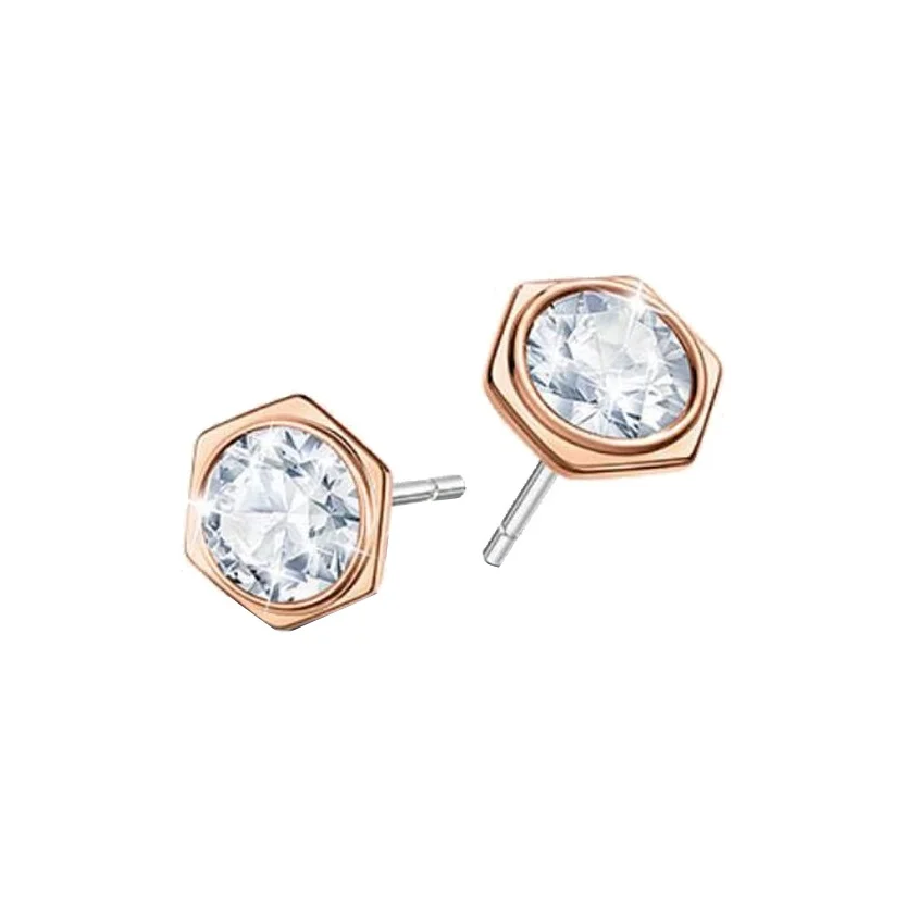 

Swarovski Faux Crystal Stud Earrings Unisex Rose Gold 5371199