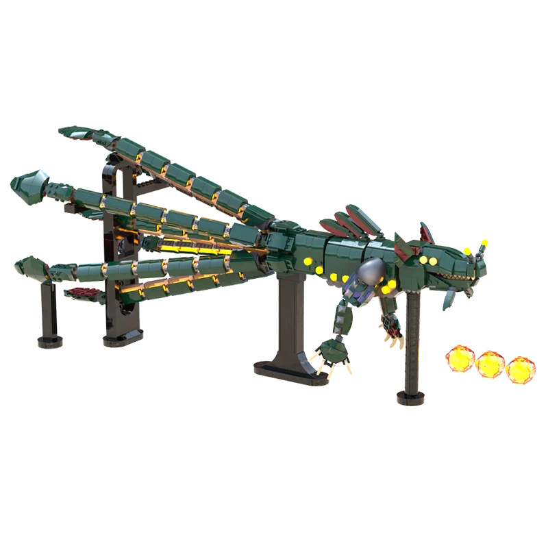 

1917 шт. MOC креативный гигантский морской монстр морской дракон Левиафан модель в сборе строительные блоки игрушки детский подарок на день рождения