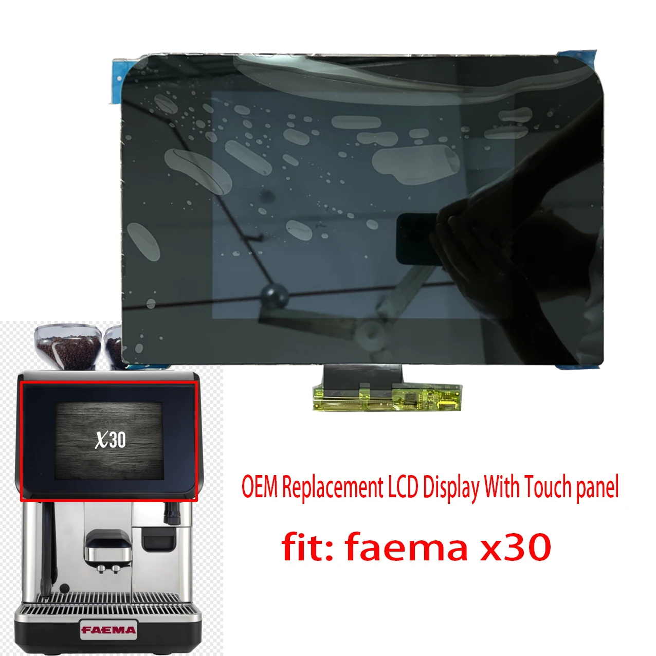 

OEM LCD Display With Touch screen Replacement For Faema X30 X20 X15 S20 S15 SC10 Super-automatic Espresso Coffee Machine
