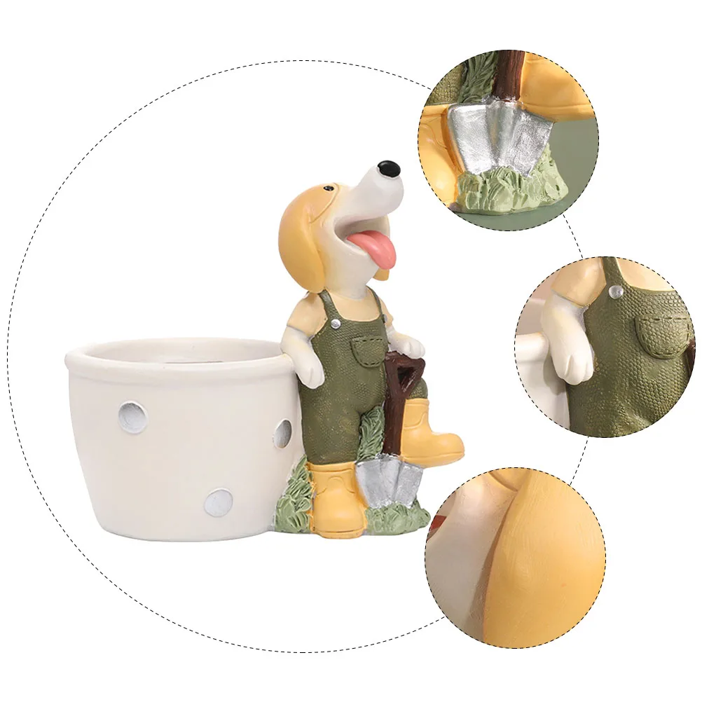 Resin Succulent Planter Decorative Flowerpot Home Adornment Lovely Cartoon Shaped Premium Materials Environmental Safe Durable