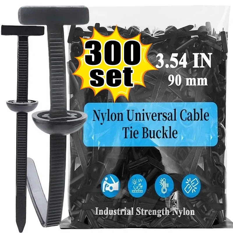 300Set Cable Ties Buckle Auto Fastener Screw Replacement Clip Car Fenders Trunk Engine Guard Panel Wire Management Tools