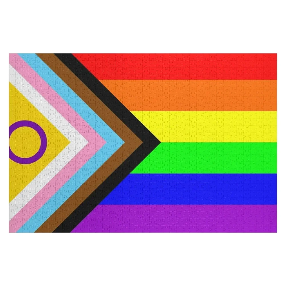 Progress Pride Flag Jigsaw Puzzle Wooden Decor Paintings Wood Adults Customized Picture Puzzle