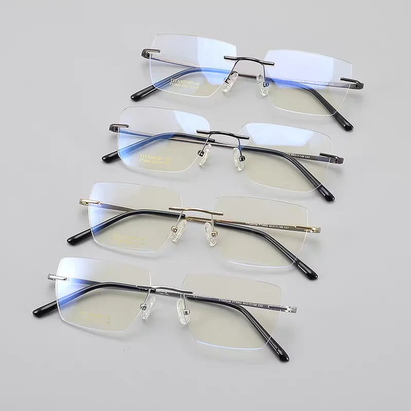 

Rimless Eyewear High End Men Pure Titanium IP Frame Optical Eyeglasses Customize Prescription Lenses Ultra Light Glasses Male