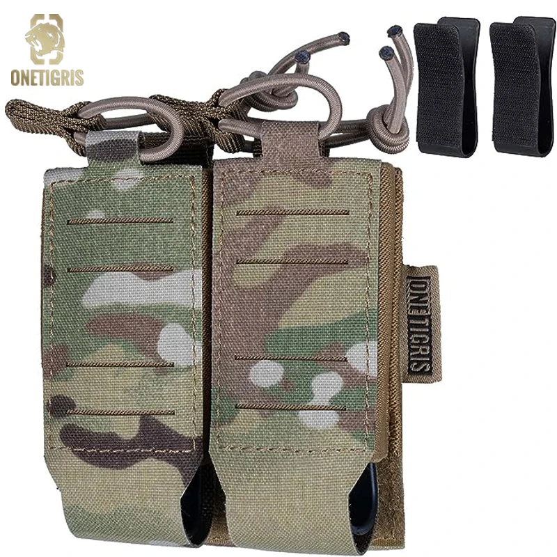 ONETIGRIS Tactical DD44-MOLLE Double Magazine Pouch Rifle Pistol Mag Pouchs 2-Layer Holder Fast Attach Carrier Magazine Set