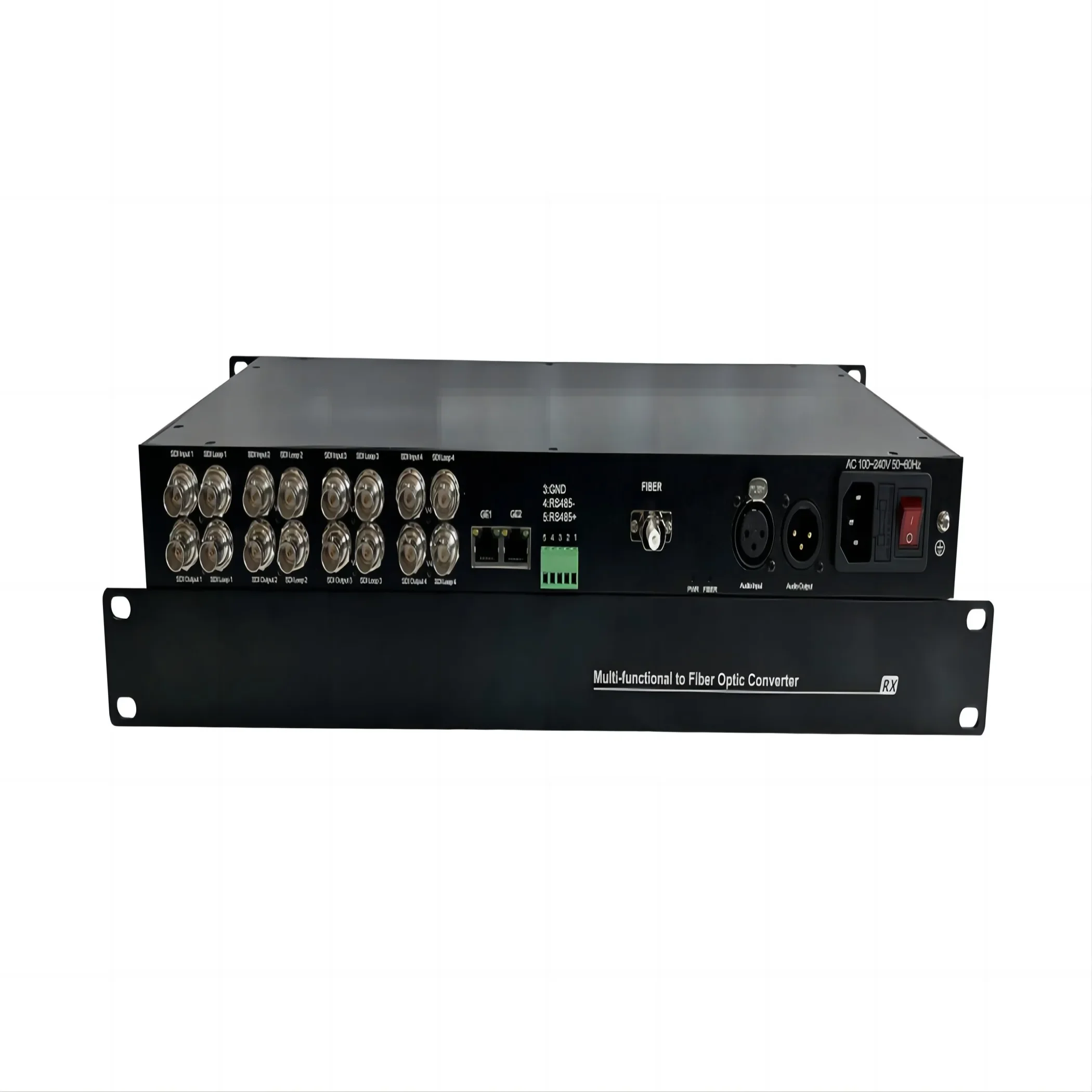 In stock Multi-Functional SDI/AUDIO/RS485/Ethernet To Fiber Extender 3G SDI Fiber Video Converter over Fiber up to 20km