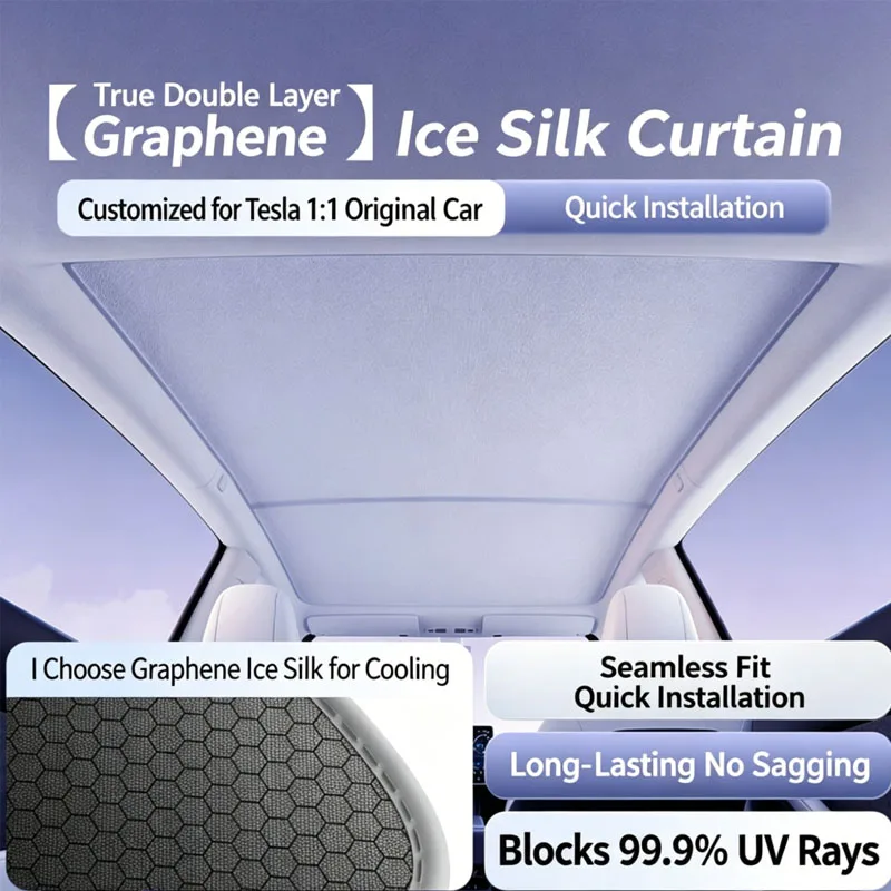 

Suitable for Tesla Model 3/Y Model 3 Graphene Sunshade Black Roof Magnetic Buckle Honeycomb Sunshade for Front and Rear Sunroof