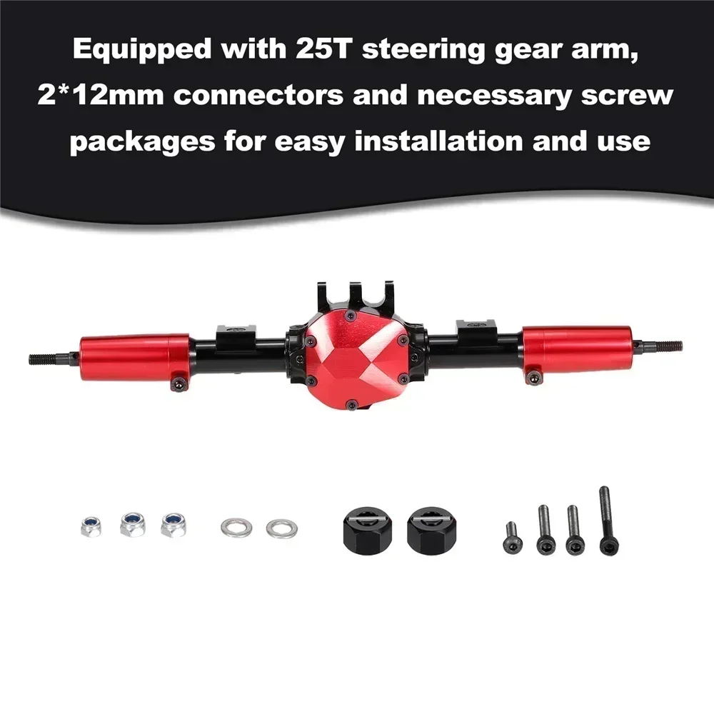 1:10 RC 크롤러 자동차용 RC카 CNC 금속 프론트/리어 액슬 (프로텍터 포함) Axial SCX10 II 90046 90047