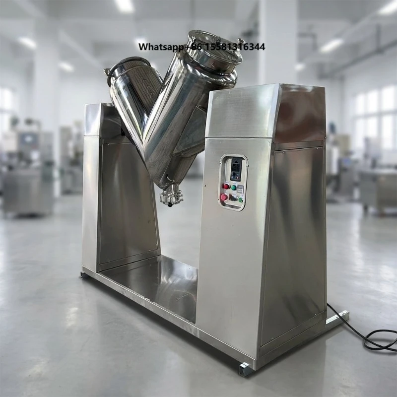 V Type Dry Powder Mixer for Construction Putty Powder Gypsum Blends Cement Additives Uniform Batch Mixing Machine
