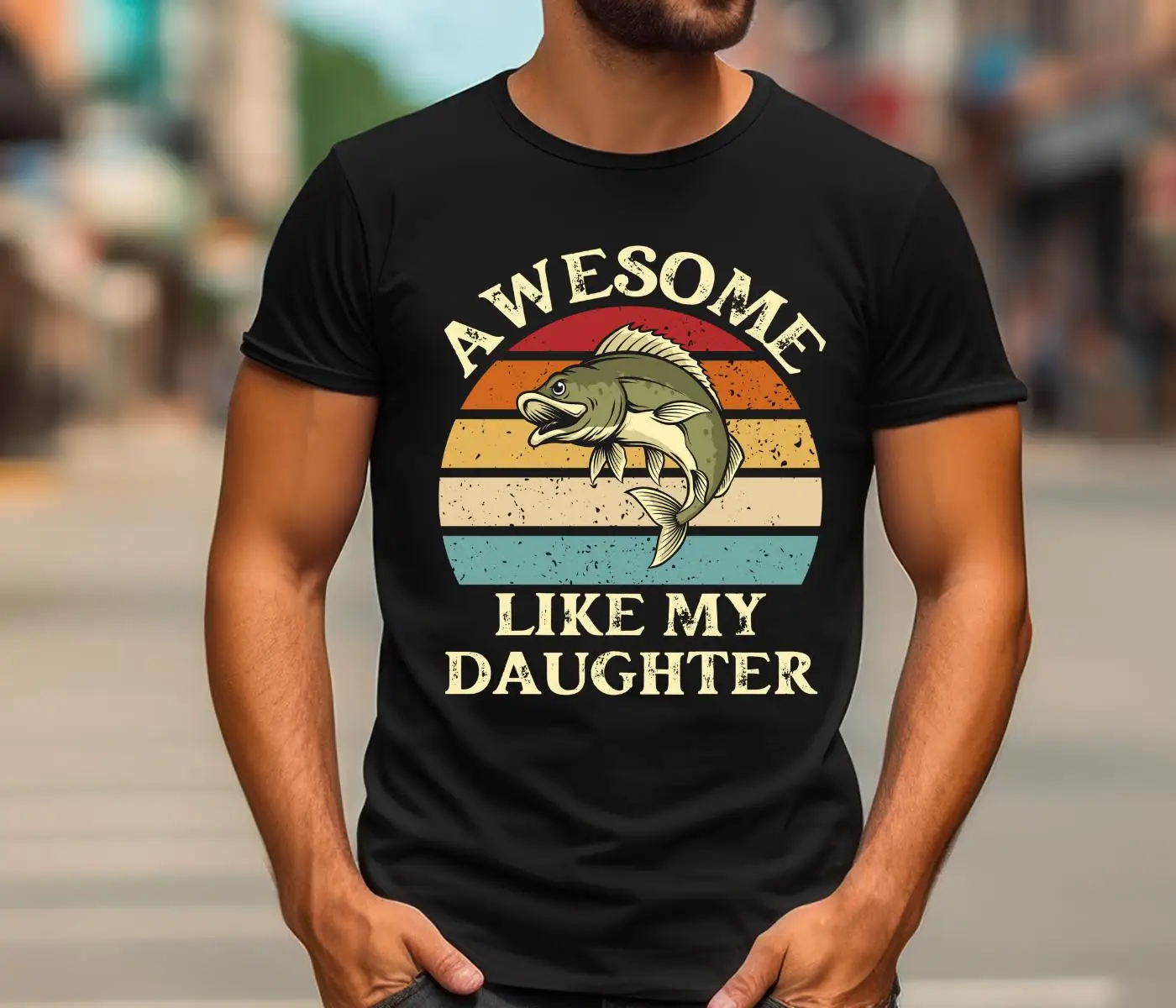 

Футболка Awesome Like My Daughter Fishing, забавная футболка для родителей и семьи, плотный хлопок