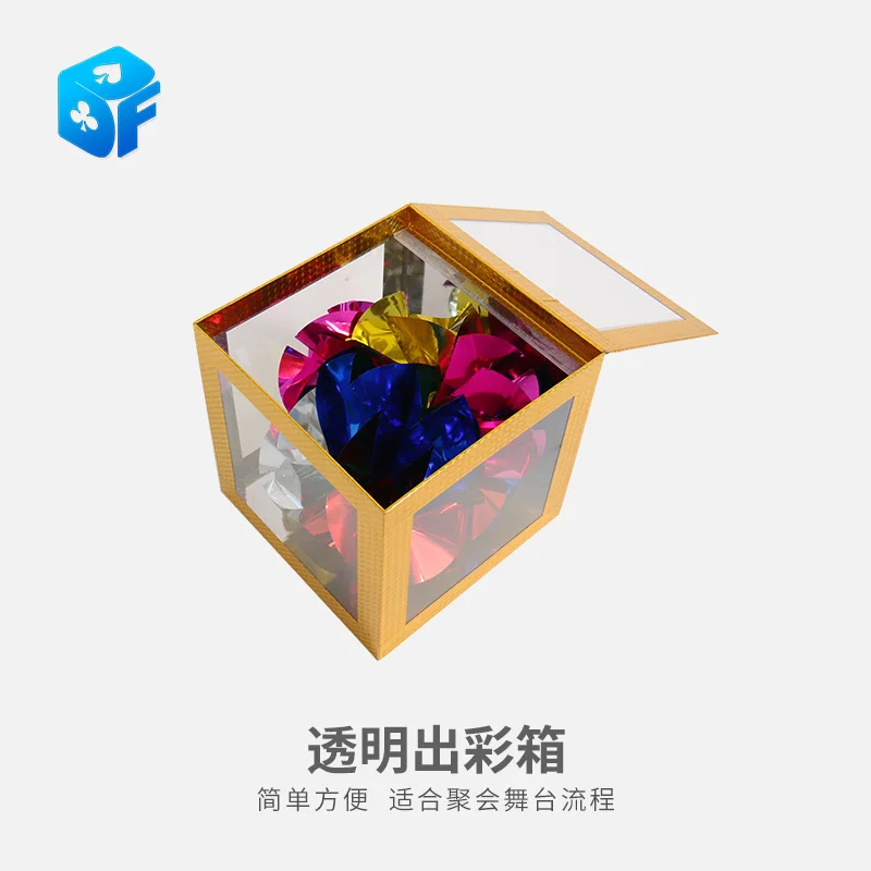 8 Inch Crystal Clear Cube - Large Magic Tricks Flower Stage Magic Props Illusions Flowers Appearing From Transparent Box Magc