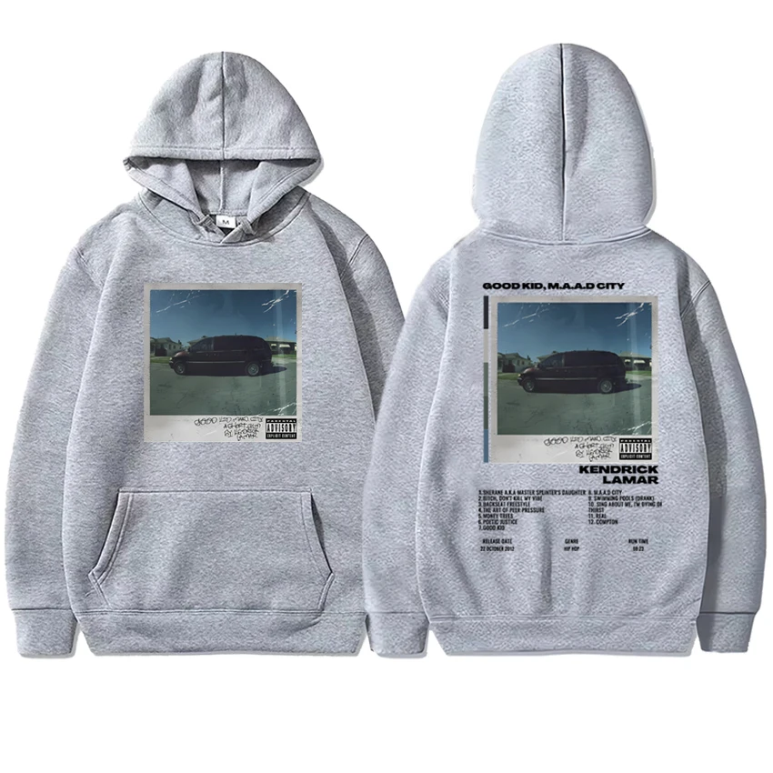 Hot Rapper Kendrick Lamar good kid maad city Album Cover Hoodie Men Women hip hop vintage streetwear Unisex Fleece Sweatshirt