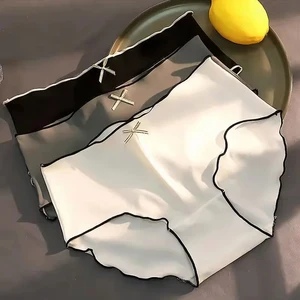 ملابس داخلية مثلثة غير ملحومة للحرير البارد للنساء خصر منخفض على الطراز الأوروبي والأمريكي 3 قطع أفضل 8 سراويل داخلية نسائية رائعة مبيعا - رقم 5