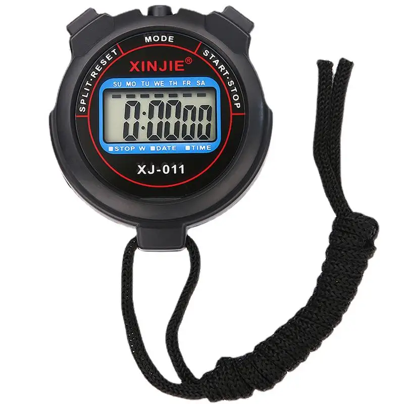 Professional Handheld LCD Chronograph Sports Stopwatch Timer Kitchen Timers Classic Digital Stop Watch With String For Sports