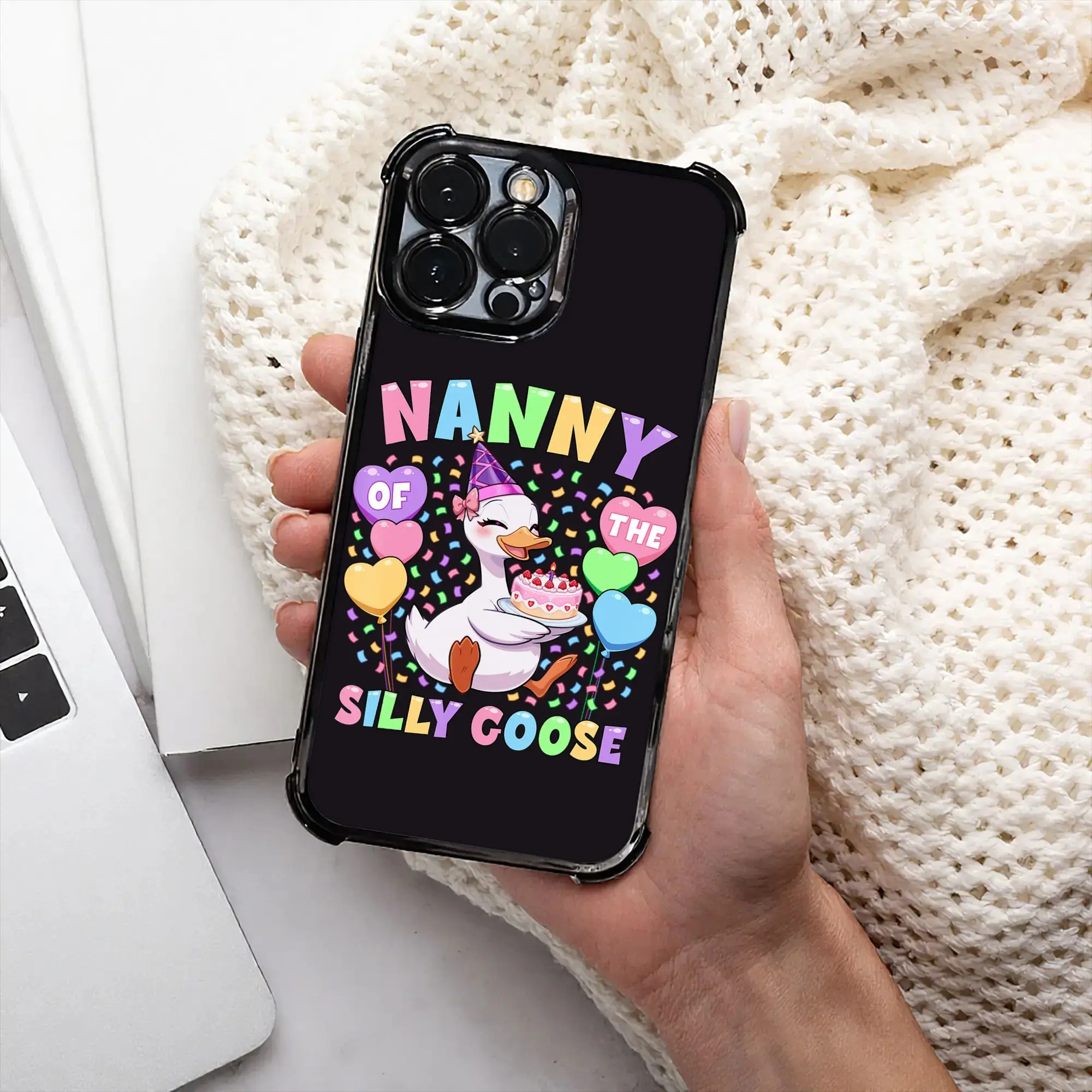 Nanny of The Silly Goose First Birthday Matching Family Phone Case Electroplating Process phone case for iPhone Various Models