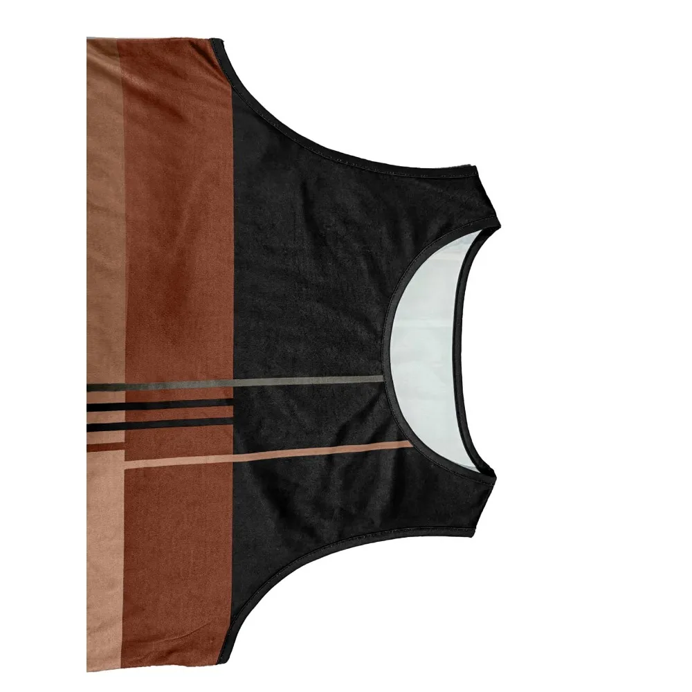 พลัสขนาดผู้หญิงฤดูร้อนลายเสื้อกั๊กลําลองแขนกุดหลวมเสื้อกล้าม