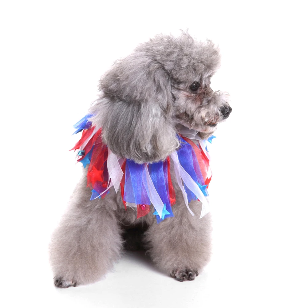 

Pet Collar Small Size 12 Neck Pom Poms Decorative Elastic Birthday Polyester Dog Necklace Holiday Celebration Daily Wear Pet