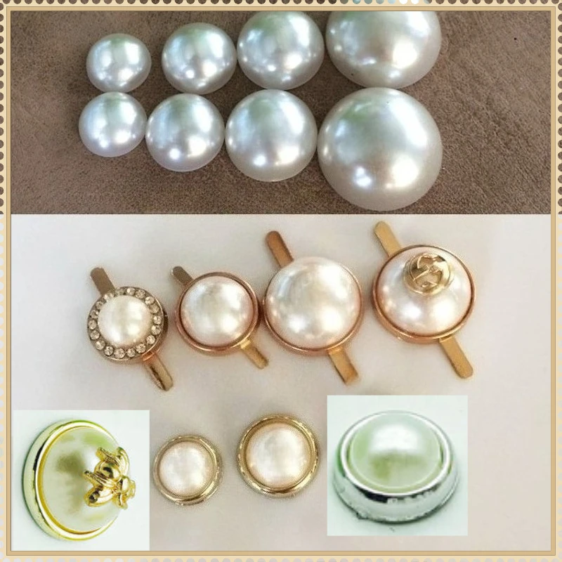Garment/Bag Shoes Crafts DIY Pearl Rivets Scrapbooking Half Round Cloth Button Clip Decorative Accessories 8mm~25mm