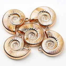 5pcs/Lot 34mm Shell Conch Acrylic Drip Oil Beach Charms Pendants For Making Bracelet Necklace Diy Jewelry Accessories