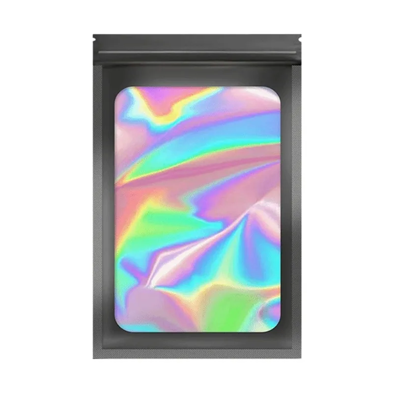 100 قطعة/المجموعة الملونة نافذة الليزر الذاتي حقيبة عزل المجسم أكياس زيبلوك ل مانيكير رمش عرض مجوهرات حقيبة التخزين