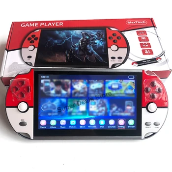 X40 16G 7 inch game console portable MP5 LCD rechargeable handheld game console support dual game player