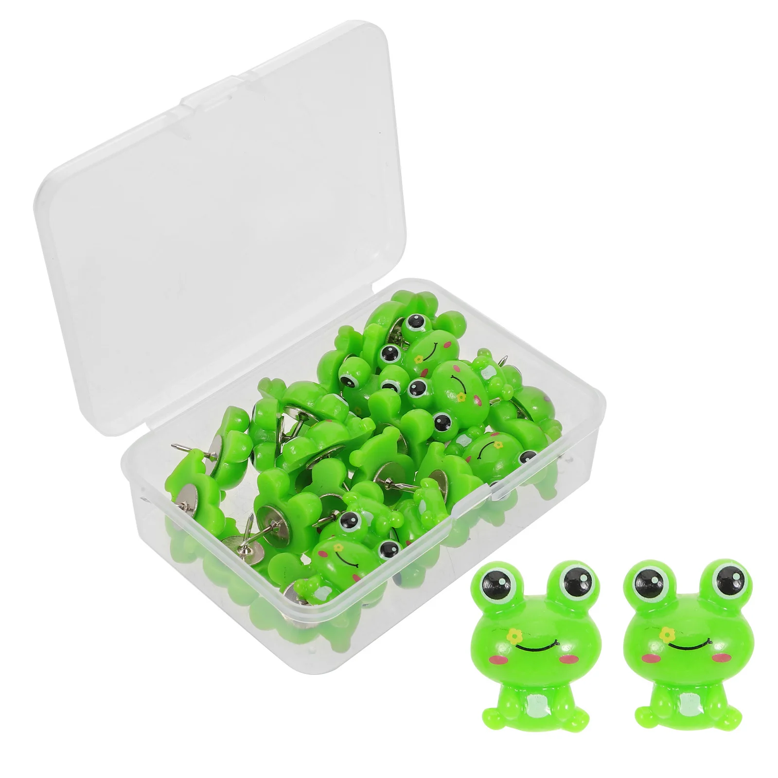 

30Pcs Frog Push Pins Cute Cartoon Animal Thumbtacks Green for Photos Wall Cork Board Office Home Classroom Decoration
