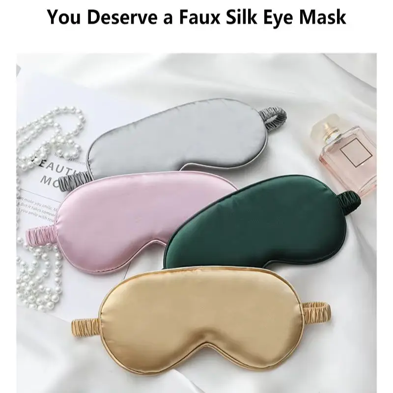 Double-Sided Silk Sleeping Eyeshade Light Blocking Breathable Travel Sleep Eye Mask Shields Protective Safety Goggle Eye Wear