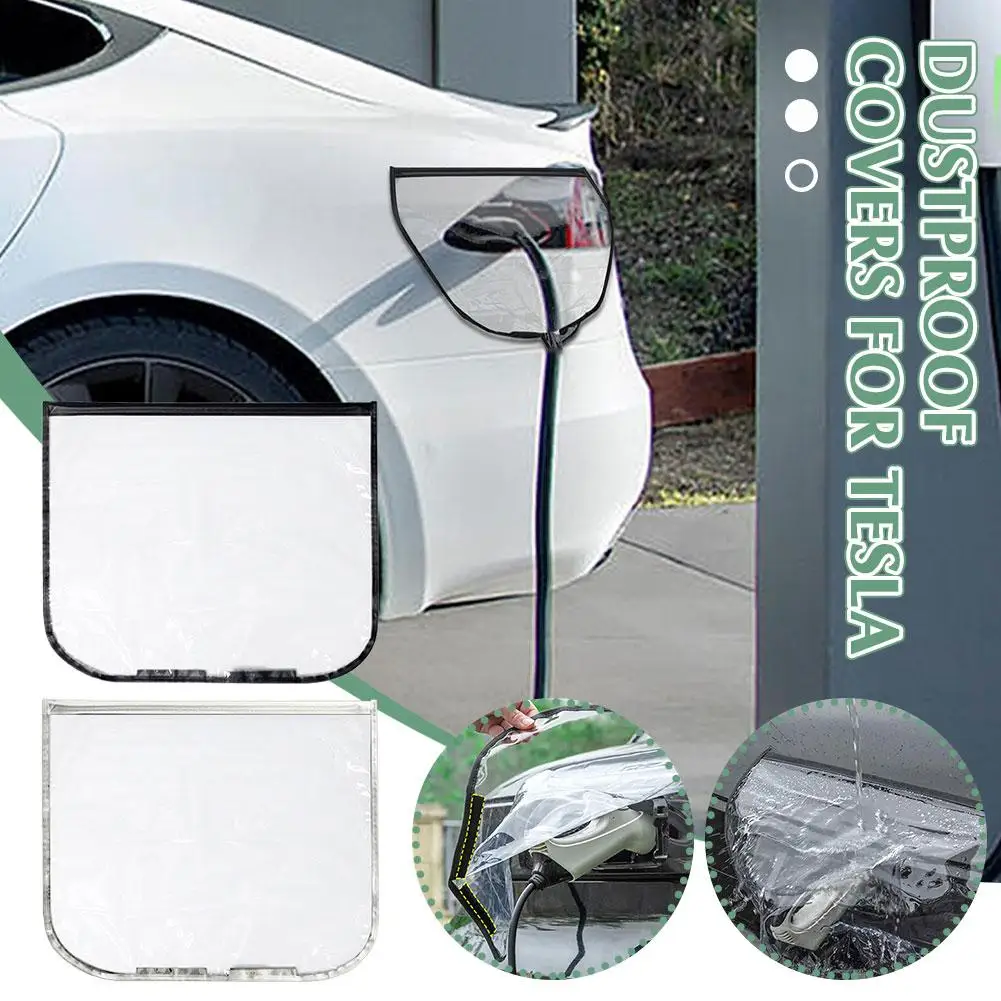 For Tesla Y Electric Vehicle Charger Port Cover Protection Rainproof Outdoor Accessories SUV Car Dustproof Covers K0Z8