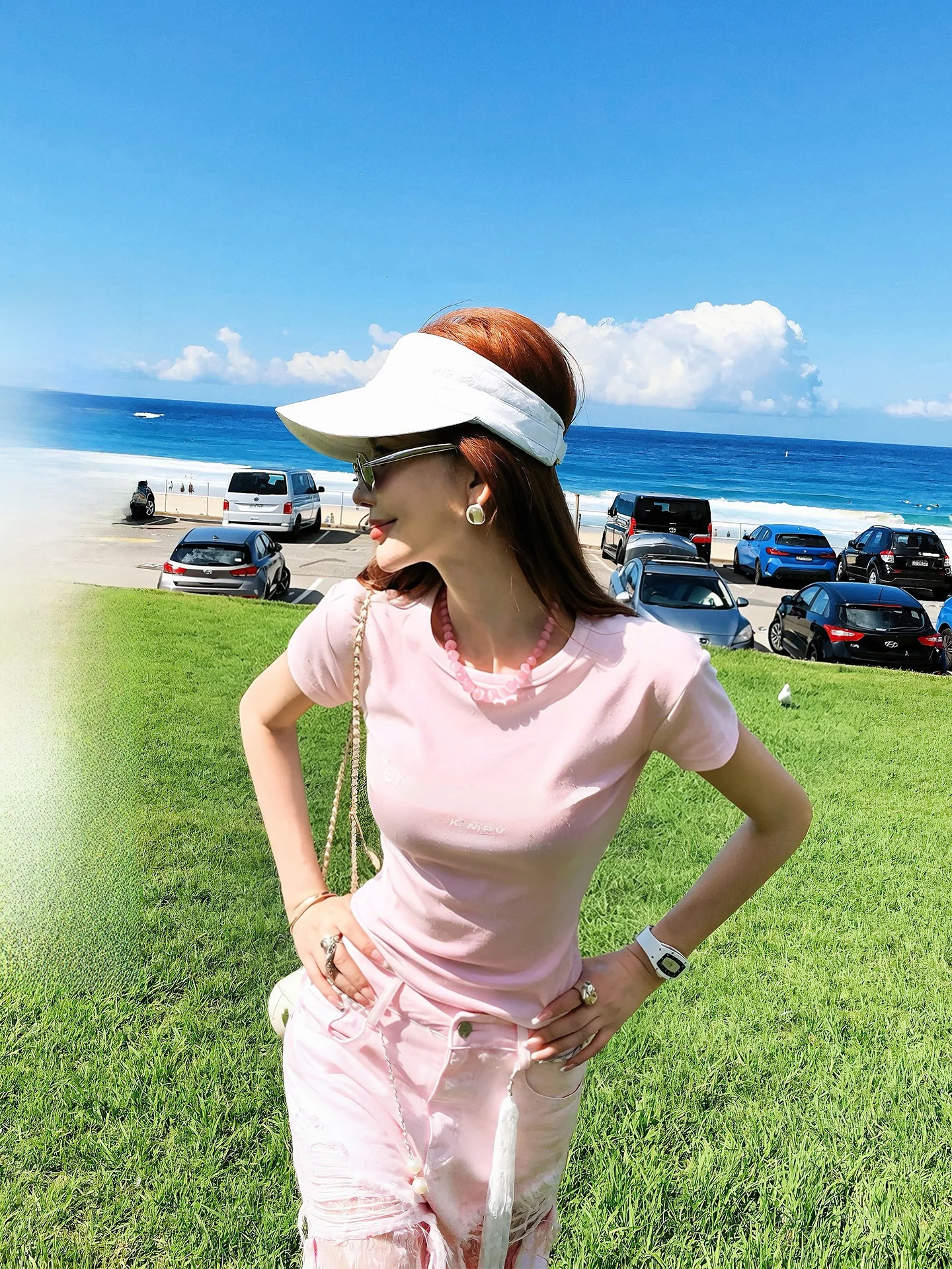 

LILILIWJ Summer Fashion Slim Fit Short Sleeve T-Shirt Women's 92 Cotton Letter Rhinestone Korean Style round Neck Top