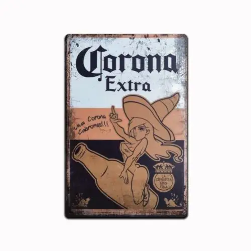 US Vintage Retro Tin Sign door Wall Decor Metal Bar Pub Poster CORONA EXTRA GIRL