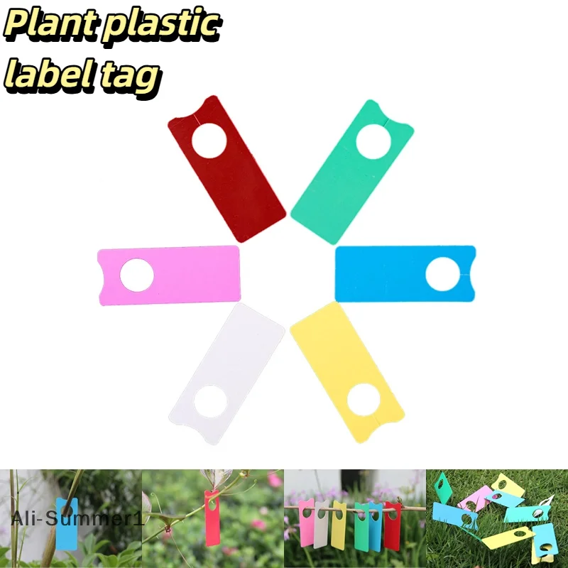 【E】100 Stück wasserdichte Pflanzenmarker aus Kunststoff zum Aufhängen von Pflanzen, Gartenpflanzenmarker, Etikettenwerkzeuge, Gartentöpfe und Pflanzgefäße