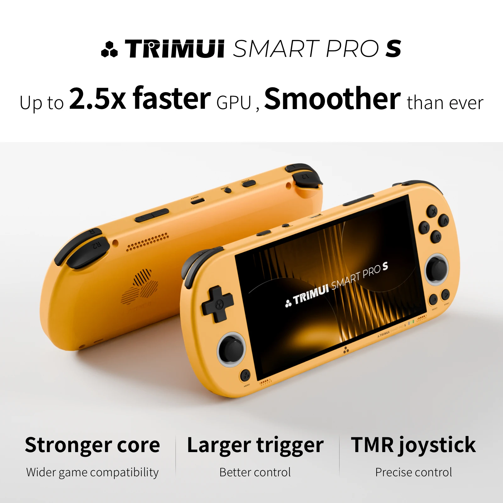AMPOWN TRIMUI Smart pro مشغل ألعاب محمول بشاشة 4.96 بوصة IPS وحدة تحكم محمولة نظام Linux محاكي ألعاب الفيديو الرجعية